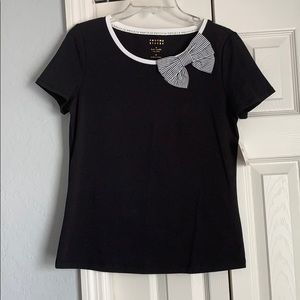 Kate spade black shirt with large bow accent